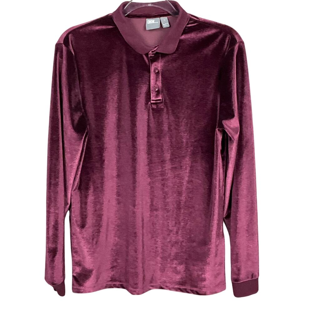 ASOS Velvet Pullover Top Shirt Long Sleeve Shirt Top Burgundy Wine sz Small